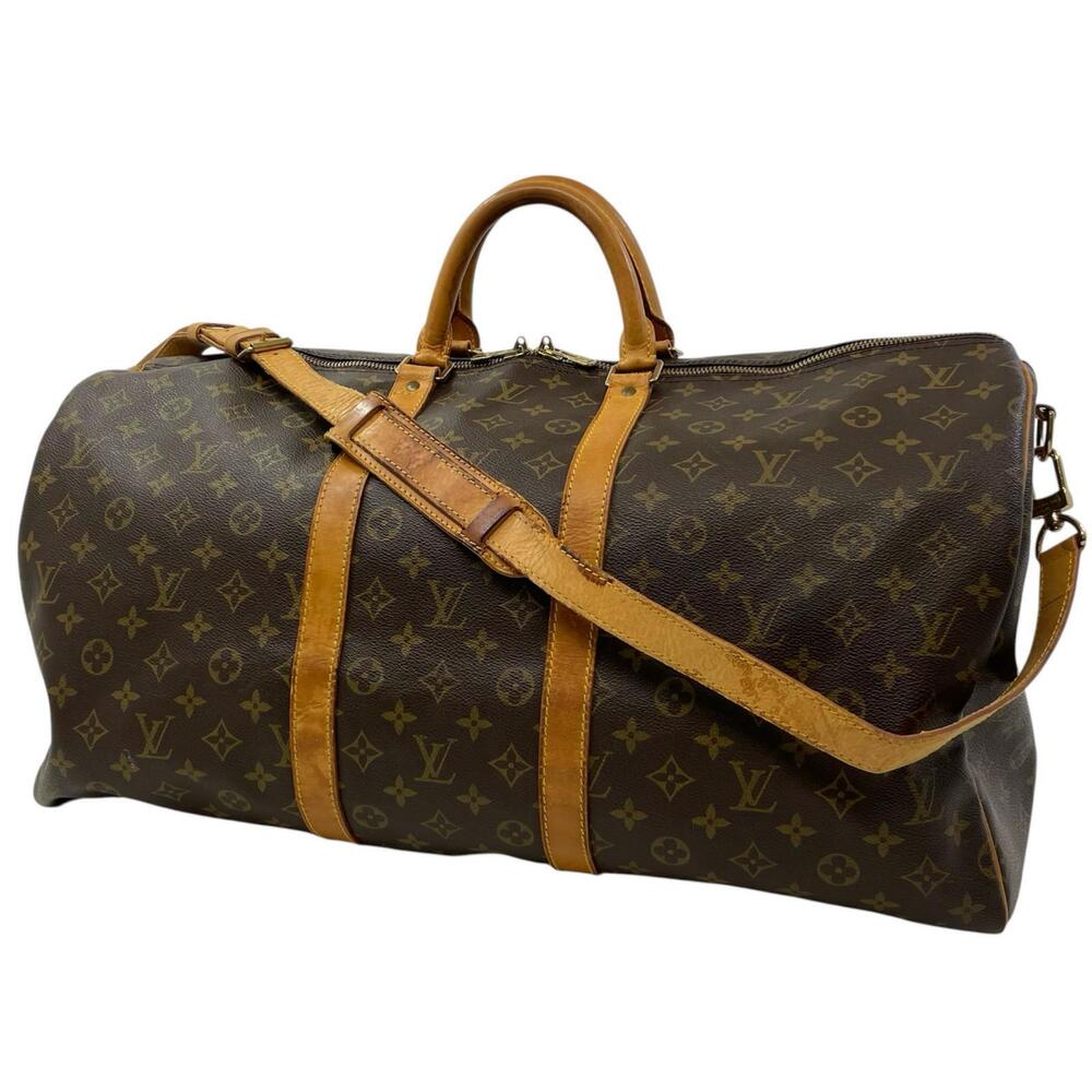 LOUIS VUITTON Keepall Bandouliere Monogram Boston Bag Travel Brown